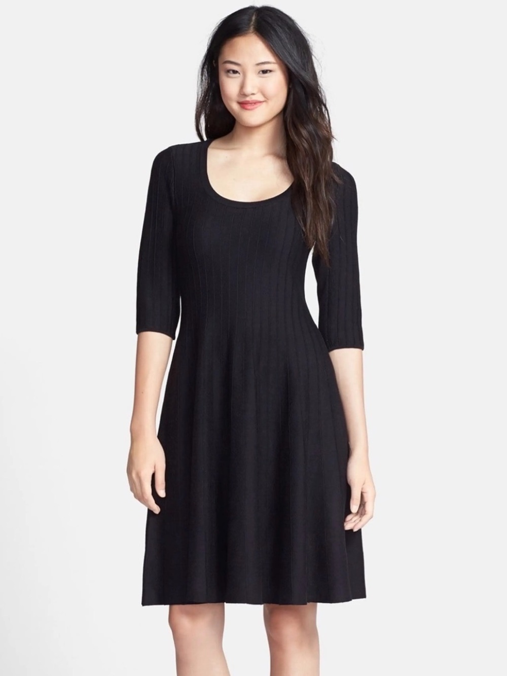 Nic + Zoe Heavy Ribbed A-Line Knit Dress Size M corporate business casual chic
